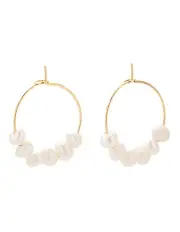 [Mocha] Reborn Pearly 20 Hoop Earrings in Pearl