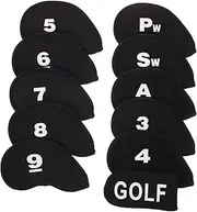 Toddmomy 11pcs Golf Iron Sets Golf Club Bags Organizer Golf Putter Golf Club Covers Ten Marker Cart Hat Vice Odyssey Holder Number Golfers Pole Cover Head Elastic Material Black