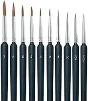 11 Pcs Artist Paint Brushes, Detail Paint Brush, Miniature Paints Set for Watercolor, Acrylic,Oil,Face, Nail,Line Drawing & Models