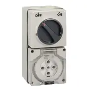 Clipsal 56 Series Round 5 Pin 50A Switched Socket Grey | 56C550-GY