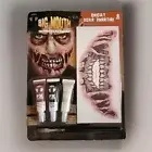 Decayed Big Mouth Undead Walker Zombie Makeup And Tattoo Kit Costume Accessory