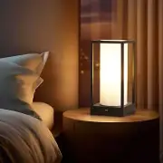 Minimalist Table Lamp w/ USB Charger, Bedside & Desk Light, Ambient Night Light