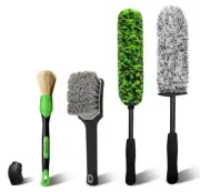 4PCS Car Wheel Cleaning Kit, Bendable Wheel Brush and Microfiber Scratch-Free