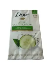 Dove Cool Moisture Cucumber And Green Tea Beauty Bar 4oz 6 Bars Skin Care New