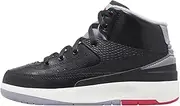 [Nike] Jordan Little Kid's 2 Retro Black/Cement Grey-Fire Red (DQ8564 001), Black/Cement Grey-fire Red, 1.5 Little Kid