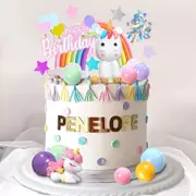18pcs Unicorn Theme Birthday Cake Topper Decoraring Set