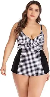 Mesh Bikini Crop Cross Swimsuit with Swim Trunks Women's Plus Size Swim Beach