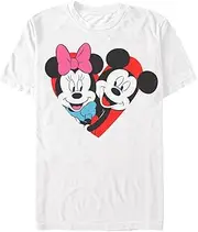 [Disney] Mouse-Mickey Minnie Heart Organic Short Sleeve T-Shirt