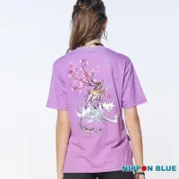 在飛比找momo購物網優惠-【BLUE WAY】女裝 金標踏浪百花鹿 短袖 上衣-日本藍