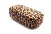 Protective Hard or semi hard Medium Size Dark Brown Leopard 6.25"x3.25'x1.85"