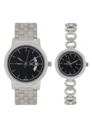 Timex USA Analog Quartz Day Date Black Dial Couple's Watch Free Shipping