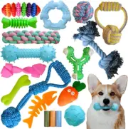 Dog Toys for Aggressive Chewers Puppy Chew Teething Rope Treats Toy Fun 18 Pack