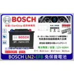 ☆銓友電池☆桃園電池☆實體店面 BOSCH LN2 EFB 啟停車專用長壽命汽車電池 支援I-STOP