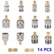 SMA to SMA BNC UHF NType RF Connector Coaxial Cable Coupling Nut Set (14pcs)