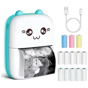 Mini Printer, Pocket Printer, Thermal Photo Printer, Portable Mini Photo Printer, Mobile Photo Prin Whiteblue