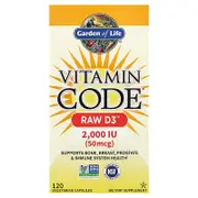 Garden of Life, Vitamin Code®, RAW D3™, 120 Vegetarian Capsules