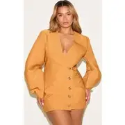 Shape Rust Tailored Cocoon Sleeve A Line Blazer Dress, Rust