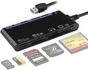 Card Reader USB 3.0, 7 In 1 Memory Card Reader