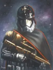 Star Wars Captain Phasma black velvet oil painting art.