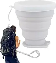 Foldable Cup – 200ml Portable Silicone Mug for Hiking | Cat Paw Lid Travel Cup | Reusable Pocket Bottle for Outdoor Adventures | Compact Water Mug for Camping, Cute Travel Cup