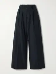 [Citizens of Humanity] Citizens of Humanity - Petra Pleated Cotton Wide-leg Pants - Navy - 24 24 Blue