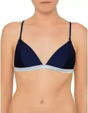 ZIMMERMANN SWIMWEAR Separates Fixed Tri Bra Navy Silver NWT 14 A/B RRP $140