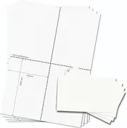 OfficeGear A6 Post Card [65 Sheets 260 Pack] Perforated Printable Flash Cards for Study Revision Index Refills Flyer Menu Record 105 x 148mm - 4 Cards per White A4 Sheet 150gsm – Free Template