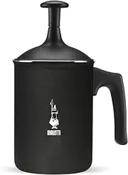 [Bialetti] Tuttocrema, Milk Frother, with Double Mesh Sieve Insert for Fast, Creamy and Lush Milk Froth, 6 Cup (330ml), 10cm, Aluminium, Black