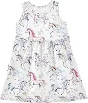 [Caihoyu] Girls Dress Toddler Casual Sundress Summer Active Playwear, Multicolor05, 4 Years