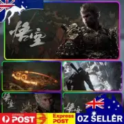 Black Myth WuKong RGB Keyboard Mouse Pad Large LED Desk Pad Waterproof Table Pad