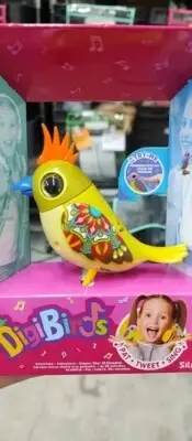 DigiBirds Hooded Parrot SilverLit Singing Green Blue Interactive Toy