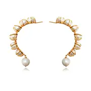 Culturesse Francine Natural Pearl 24K Pure Gold Plating Earring For Pierced Ears