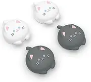 PlayVital Thumb Grip Caps for Nintendo Switch, Joystick Covers for Lite & OLED, Button Caps Analog Cover - Cutie Kitty
