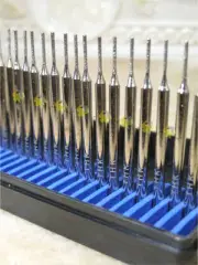30 THK Diamond coated 1mm CYLINDER rotary drills drill bit burr burrs 3mm shaft