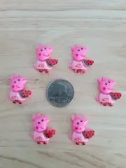 6 Pcs Lot cartoon 3D Flatback Resin Cabochon Hair Bow Cente/DIY Supplies