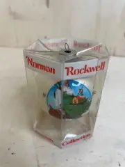 Vintage Norman Rockwell 1980 Christmas Bulb Santa Clause Image