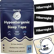 HIBERNIGHT Mouth Tape for Nasal Breathing & Snoring Relief | 100% Hypoallergenic Sleep Tapes | Supports REM Sleep, Healthy Jaw Posture & Oral Health | 31-Pack, 1-Month Supply