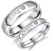 Steel Promise Him and He Wedding Engagement Ring for Couple