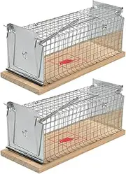 2 Pack Rat Trap Live,Mouse Rodent Trap,Live Mouse Cage,Small Rat Cage,Iron Rat Cage,for Indoor and Outdoor Vole Hamsters, Live Traps and Ready Release