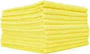The Rag Company (10 Pack Edgeless 300 16 x 16 Microfiber Terry Towel, Yellow