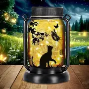 Solar Lanterns Outdoor Waterproof Cat Butterfly Solar Mason Jar Light Gifts for