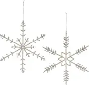 Melrose Set of 6 Jeweled Snowflake Christmas Ornaments 14 inches