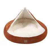 Hooded Corduroy Snookie Pet Nest (Terracotta) - Large