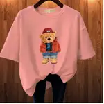 O SHOP 女士 T 恤 BEAR RED PRINT GTG