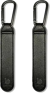 SMILEYBUBBLYBABY™ Universal Stroller Clips x2| Soft Vegan Leather Pram Hooks| Hang Your Shopping, Handbag and Baby Diaper Bags| (Black)