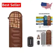 Packable 5.7 lbs Double-Sided Flannel Sleeping Bag for Adult Outdoor Adventures