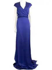 Blue Cut-Out Sleeveless Gown