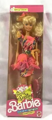 NRFB VINTAGE 1991 SWEET SPRING BARBIE SPRINGTIME SPRINGHEART #3208 YELLOWED BOX