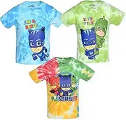 [Hasbro] PJ Masks Boys’ Catboy, Owlette and Gekko 3 Pack T-Shirt for Toddler and Little Kids – Blue/Green/Yellow