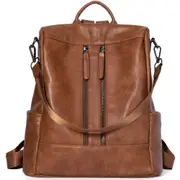 Anti-theft Leather Backpack for Women, Handbag, Backpack for Women and Girls, Brown